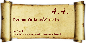 Avram Artemíszia névjegykártya